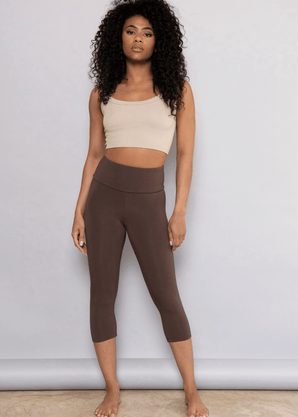 Cropped Leggings Lightweight - Espresso Brown