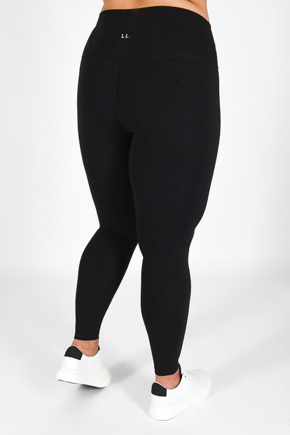 Revitalise High Waisted Leggings Curvy- Midnight Black