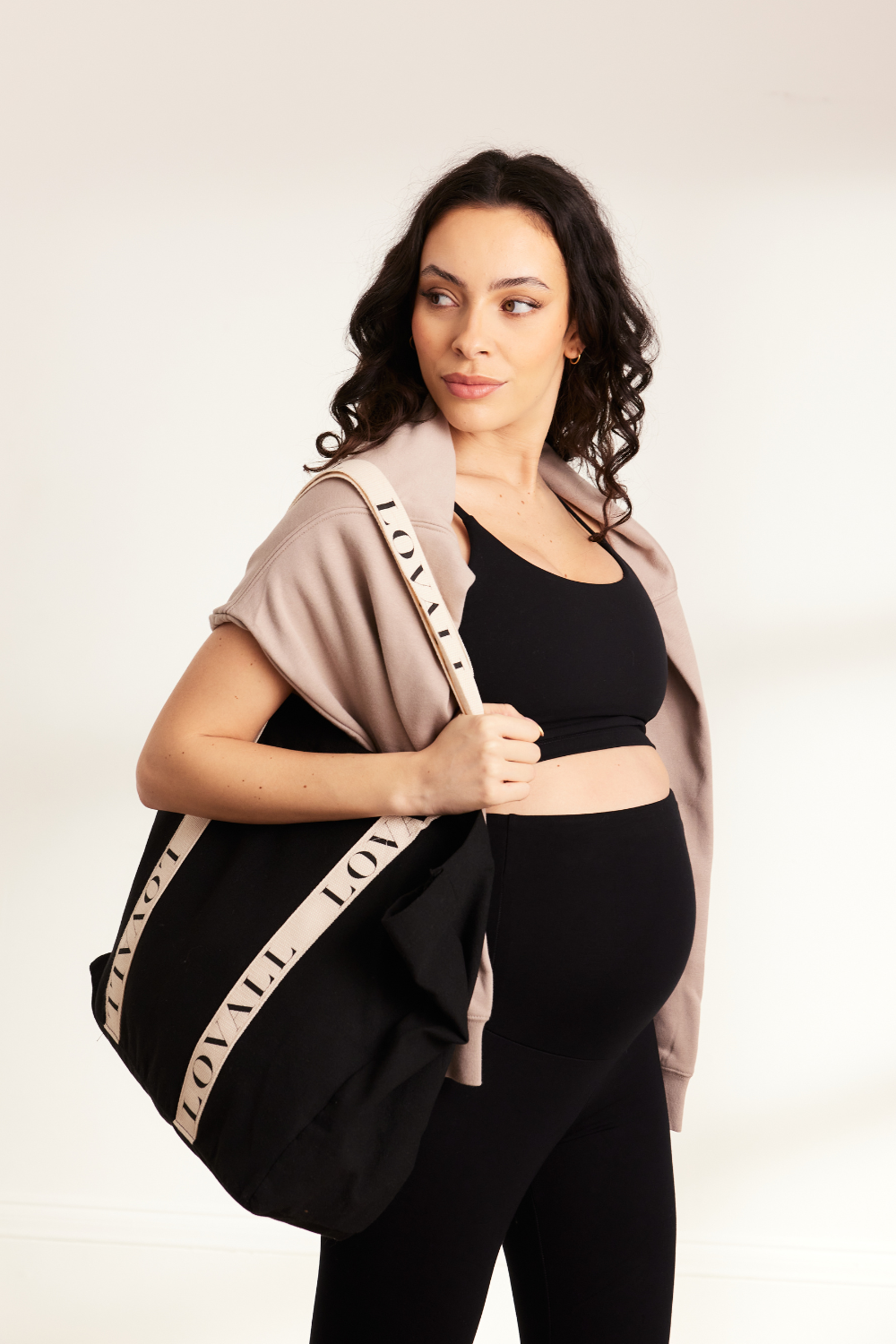 Lovall Recycled Tote Bag – Schwarz/Naturweiß