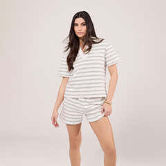 Set mit Kragenoberteil – Stone Stripe