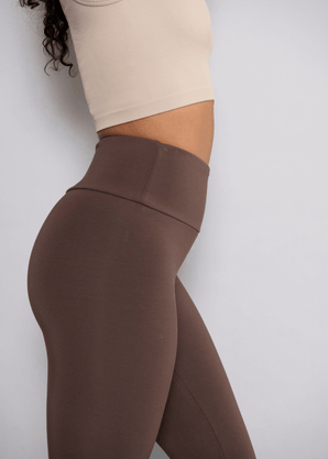 Cropped Leggings Lightweight - Espresso Brown