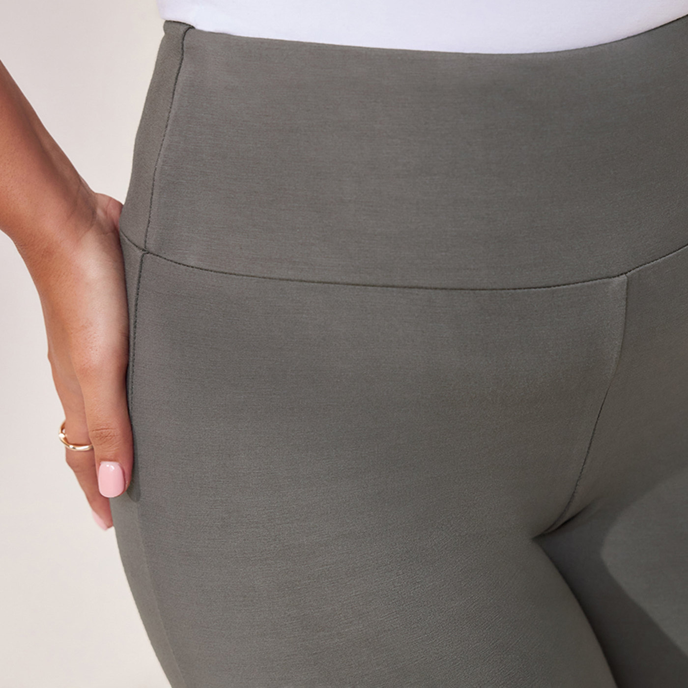 Leichte Leggings mit Schlag - Schiefergrün