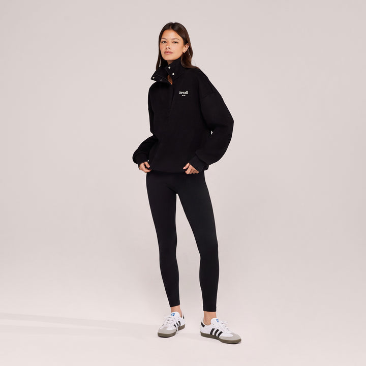 Alltägliche High-Waist-Leggings - Schwarz