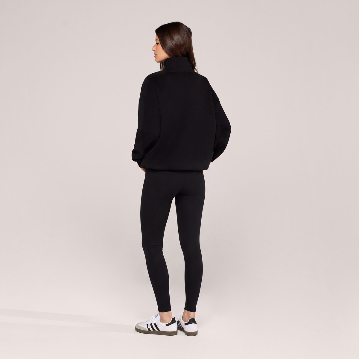 Alltägliche High-Waist-Leggings - Schwarz