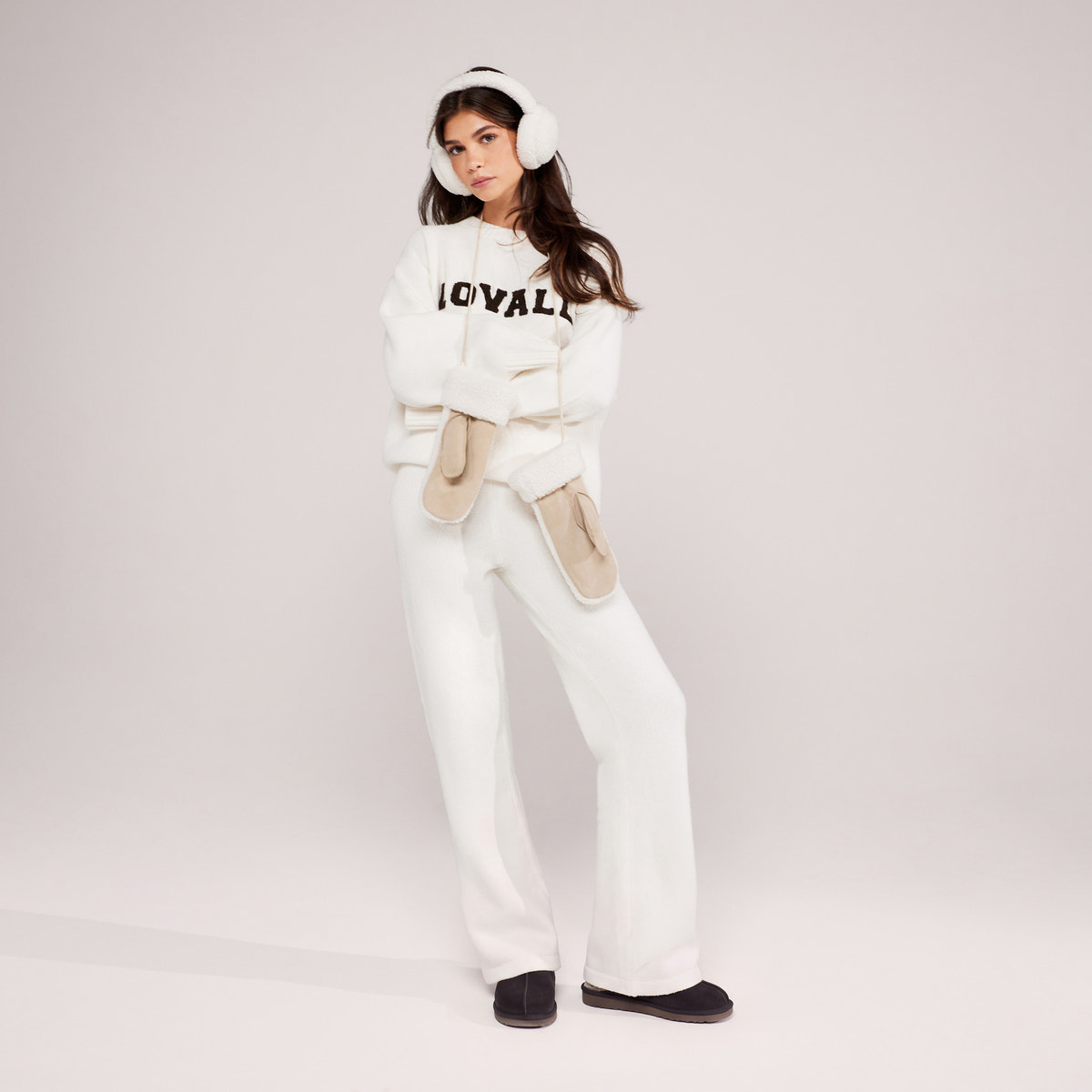 Varsity Strickpullover Oversized – Off-White