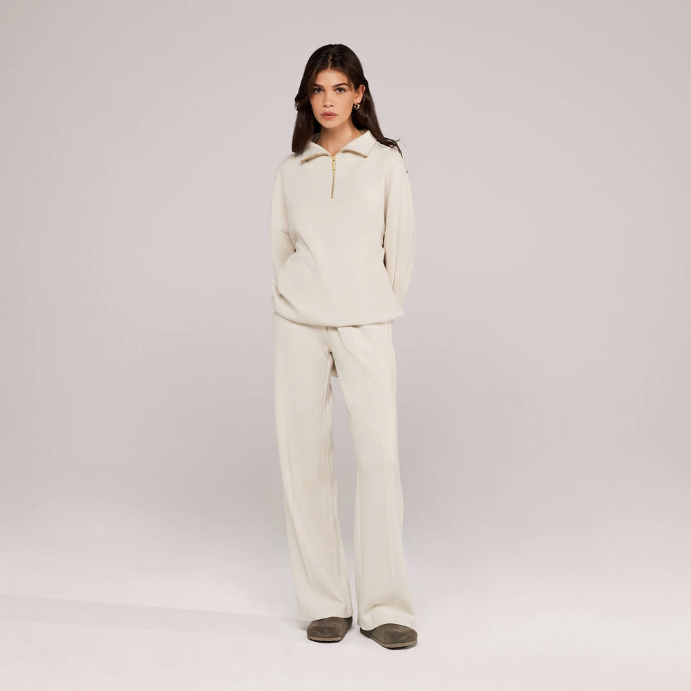 Bio-Jogginghose mit weitem Bein – Black Coffee