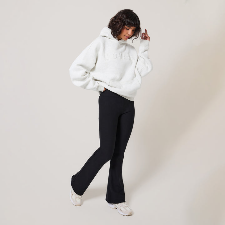 Schwerer Oversize Hoodie – Hellgrau meliert