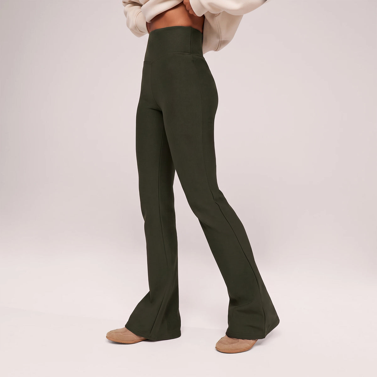 Winter Alltags-Leggings mit hoher Taille – Tiefes Oliv