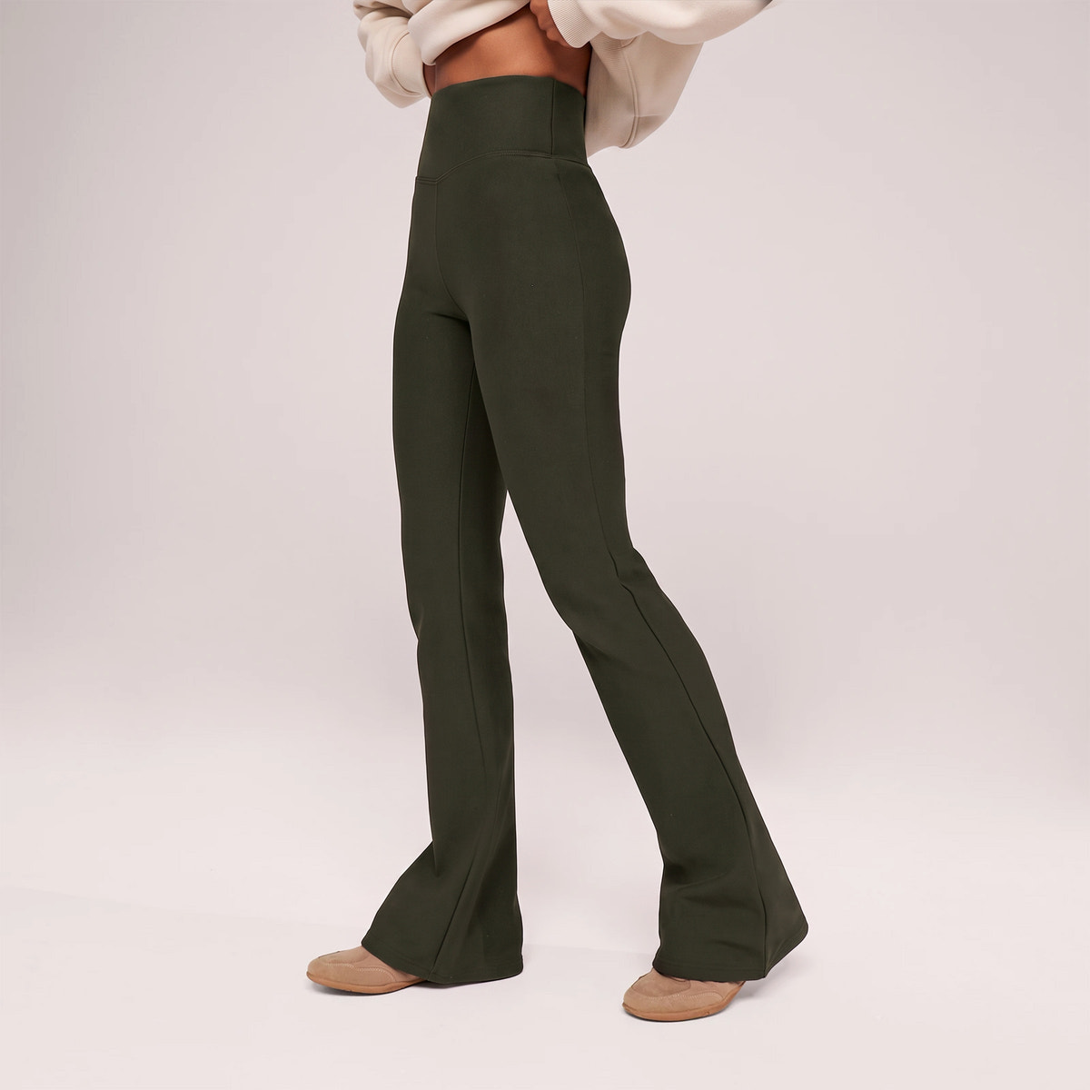 Winter Alltags-Leggings mit hoher Taille – Tiefes Oliv