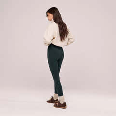 Winter High-Waist Leggings für jeden Tag – Tiefes Waldgrün