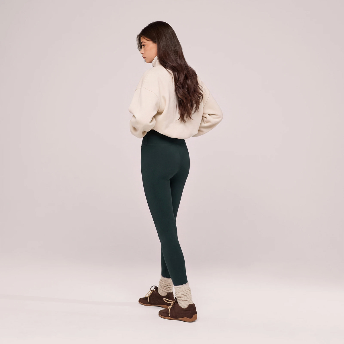 Winter High-Waist Leggings für jeden Tag – Tiefes Waldgrün