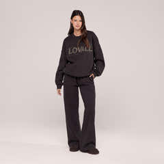 Schweres Oversized Campus-Sweatshirt – Mokka