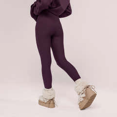 Winter Alltags Leggings mit hoher Taille - Weinrot