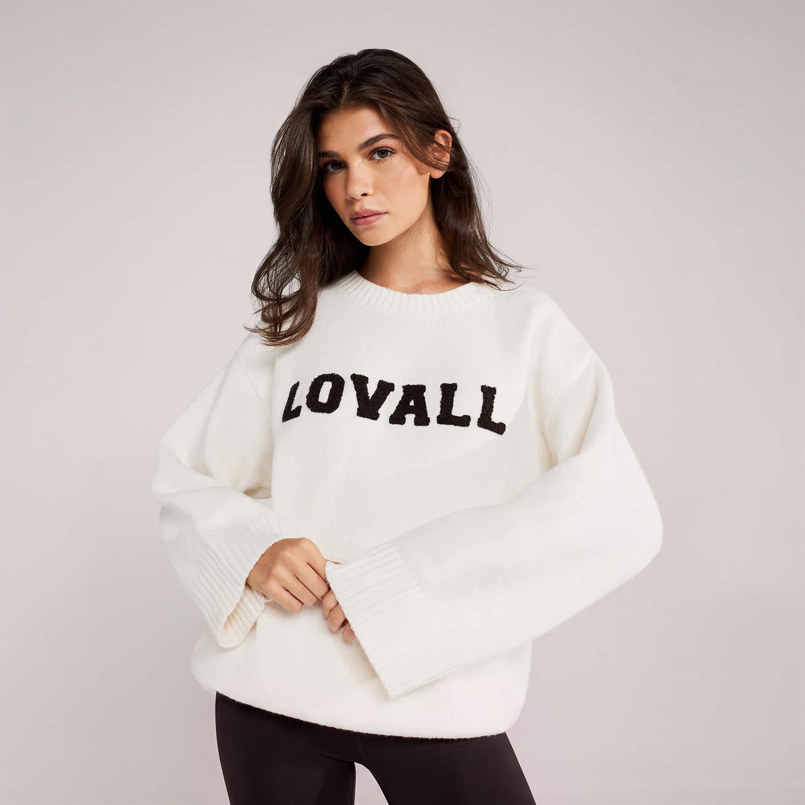 Varsity Strickpullover Oversized – Off-White