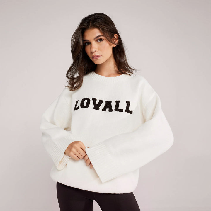 Varsity Strickpullover Oversized – Off-White