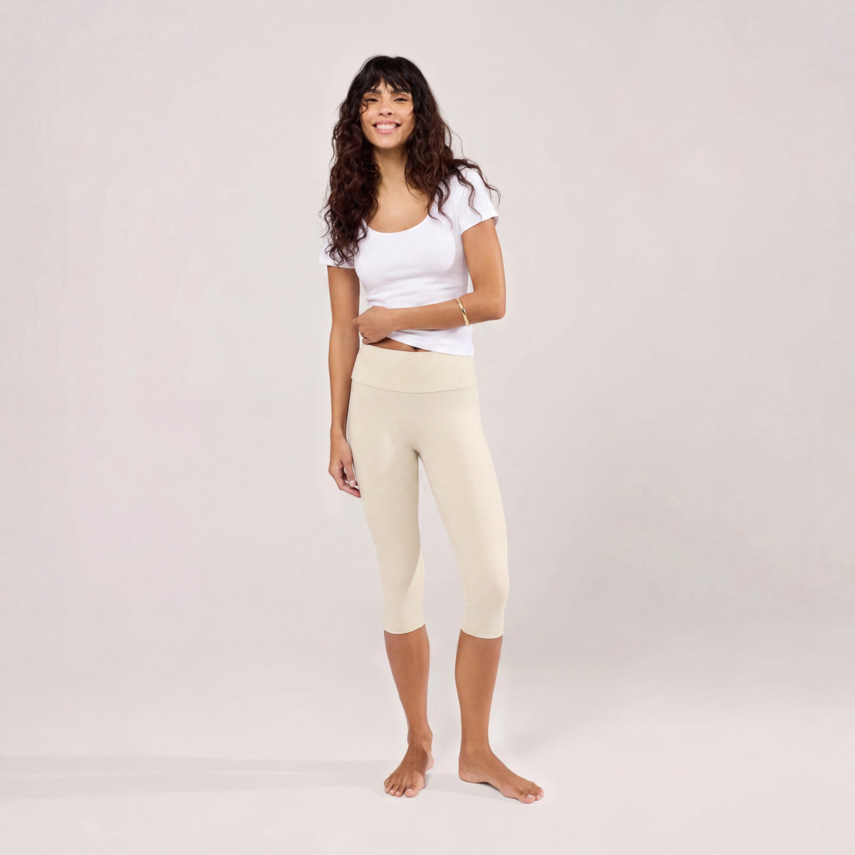 Capri Leggings Leicht – Naturbeige