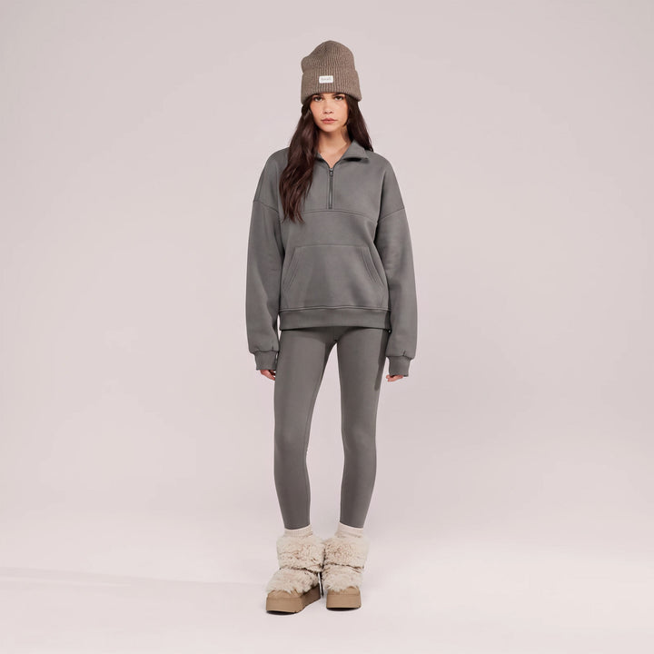 Winter Alltags-Leggings mit hoher Taille – Schiefergrün