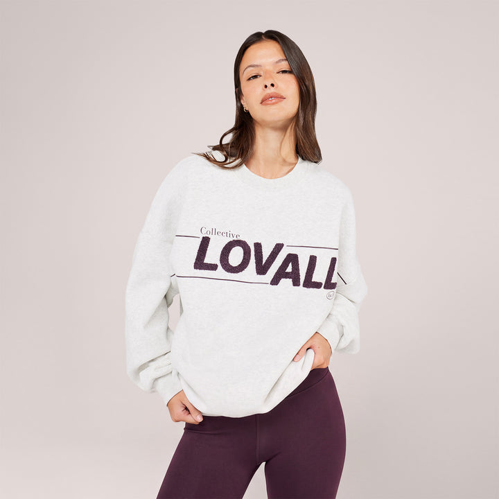 Schweres Oversized Campus-Sweatshirt – Mokka
