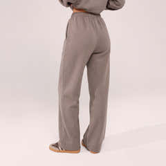 Bio-Jogginghose mit weitem Bein – Black Coffee