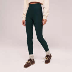 Winter High-Waist Leggings für jeden Tag – Tiefes Waldgrün