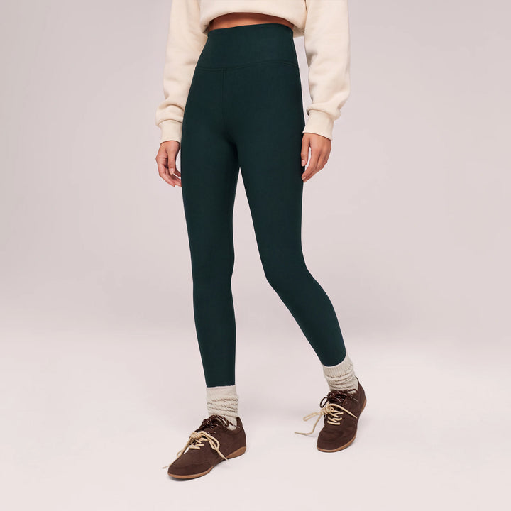 Winter High-Waist Leggings für jeden Tag – Tiefes Waldgrün