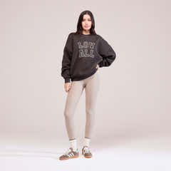 Winter-High-Waist-Leggings für jeden Tag – Steingrau