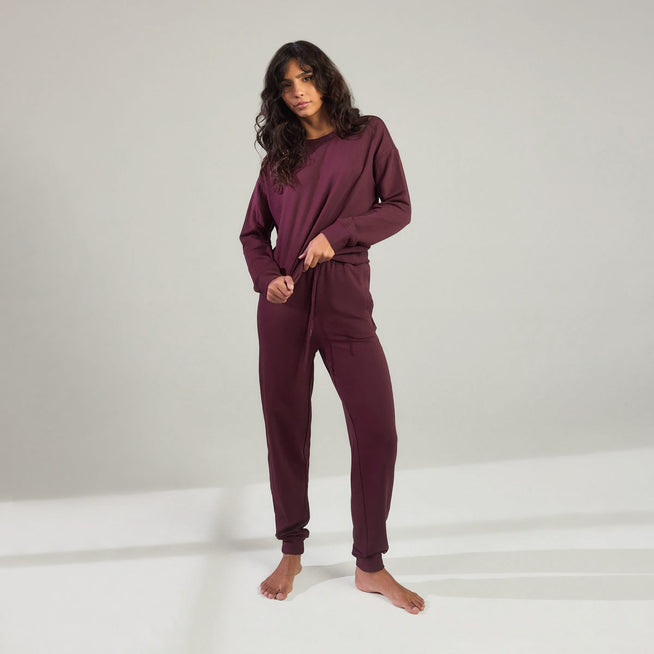 Luxus Lounge Jogginghose - Dunkelkirschfarbene