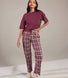 100% Baumwoll-Pyjama Set - Burgundy Check