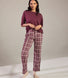 100% Baumwoll-Pyjama Set - Burgundy Check