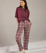 100% Baumwoll-Pyjama Set - Burgundy Check