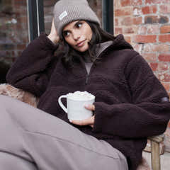 Borg-Fleece – Espressobraun