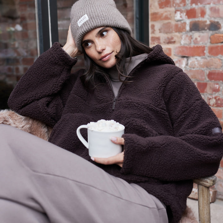 Borg-Fleece – Espressobraun
