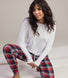 Soft Touch Pyjama Set Curvy - Navy & Red Check