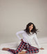 Soft Touch Pyjama Set - Navy & Red Check