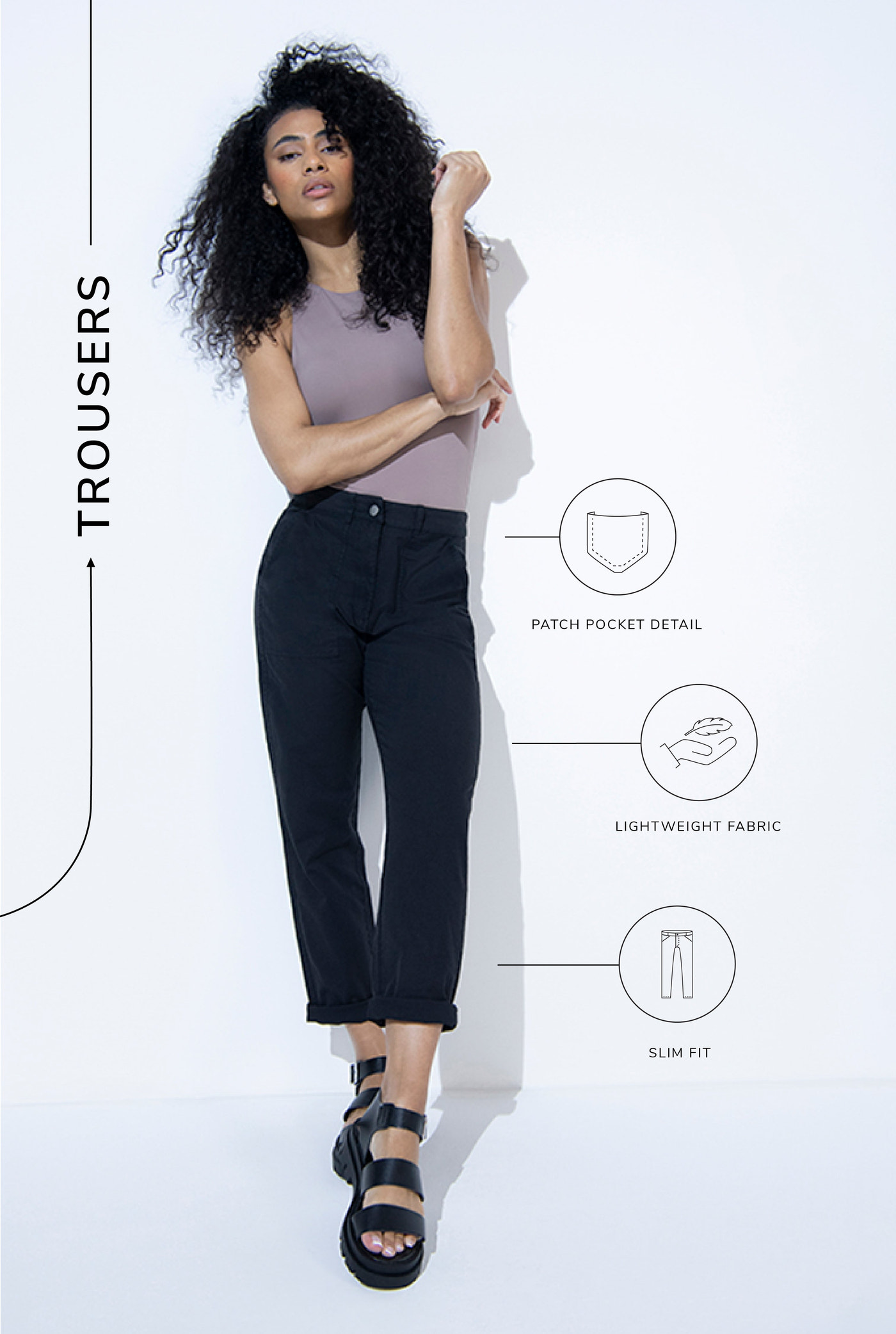 Alltägliche Chino Hose - Schwarze