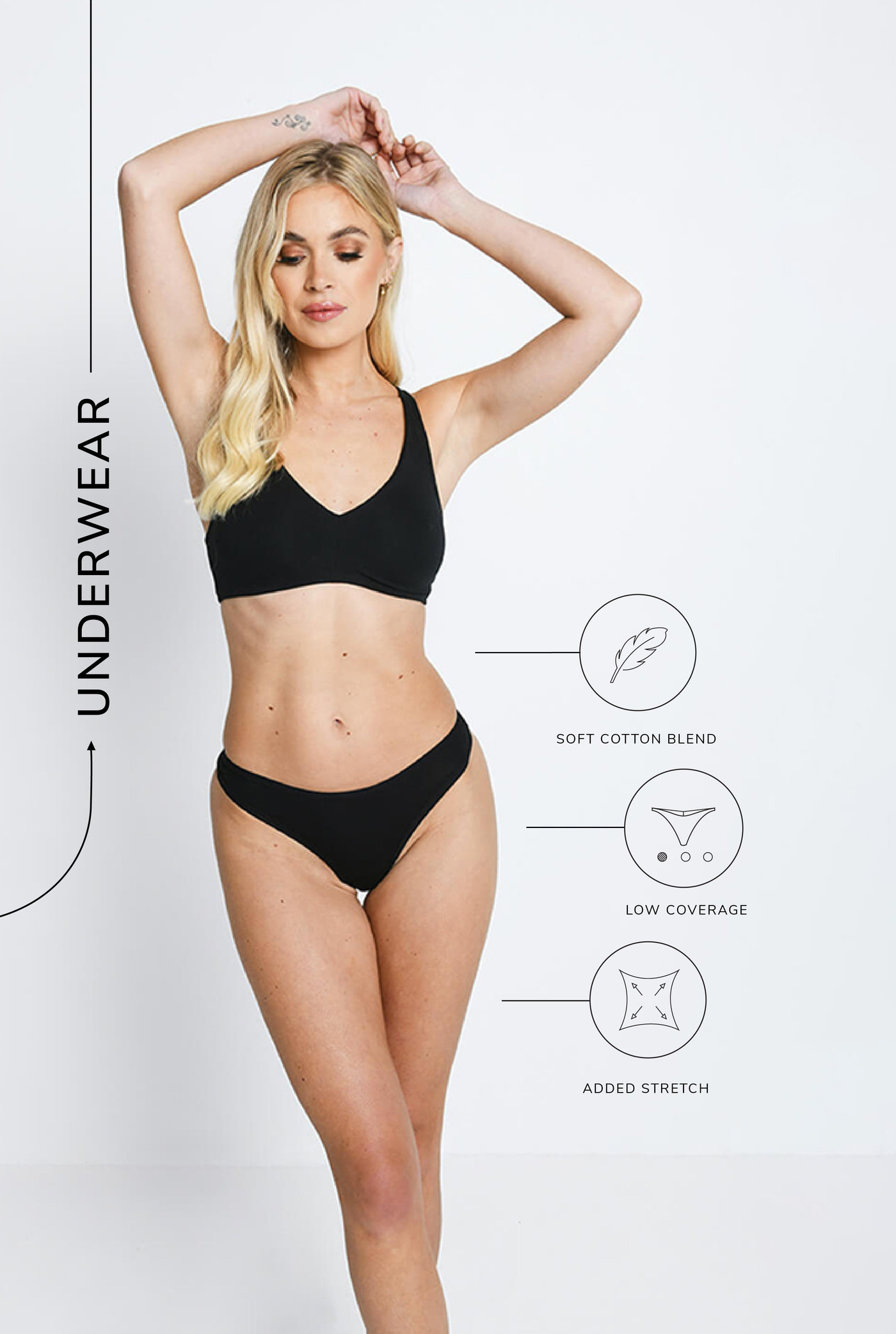 Baumwolle Tangas 3-Er Pack - Schwarze