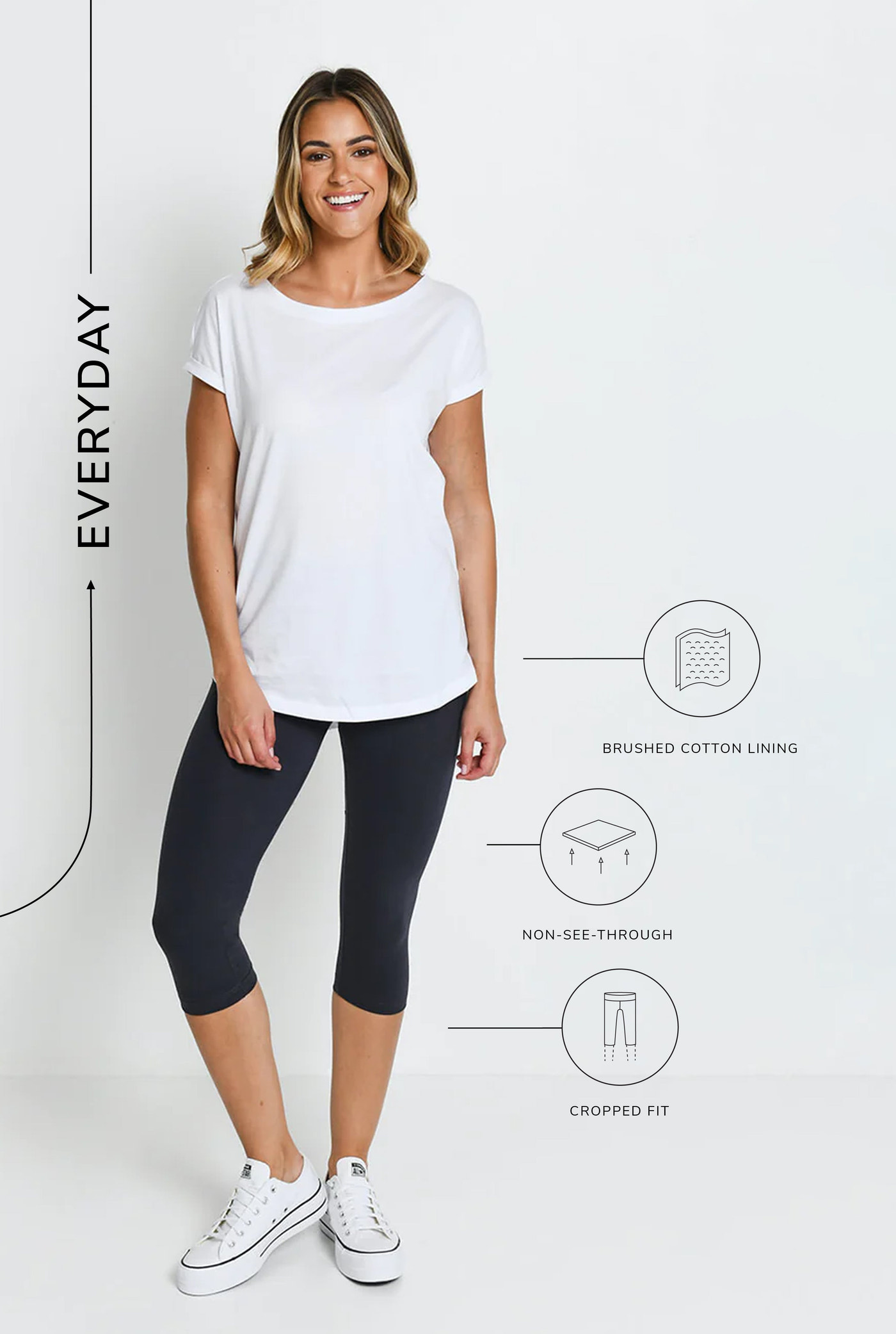 Alltägliche Cropped Leggings - Odyssey-Graue