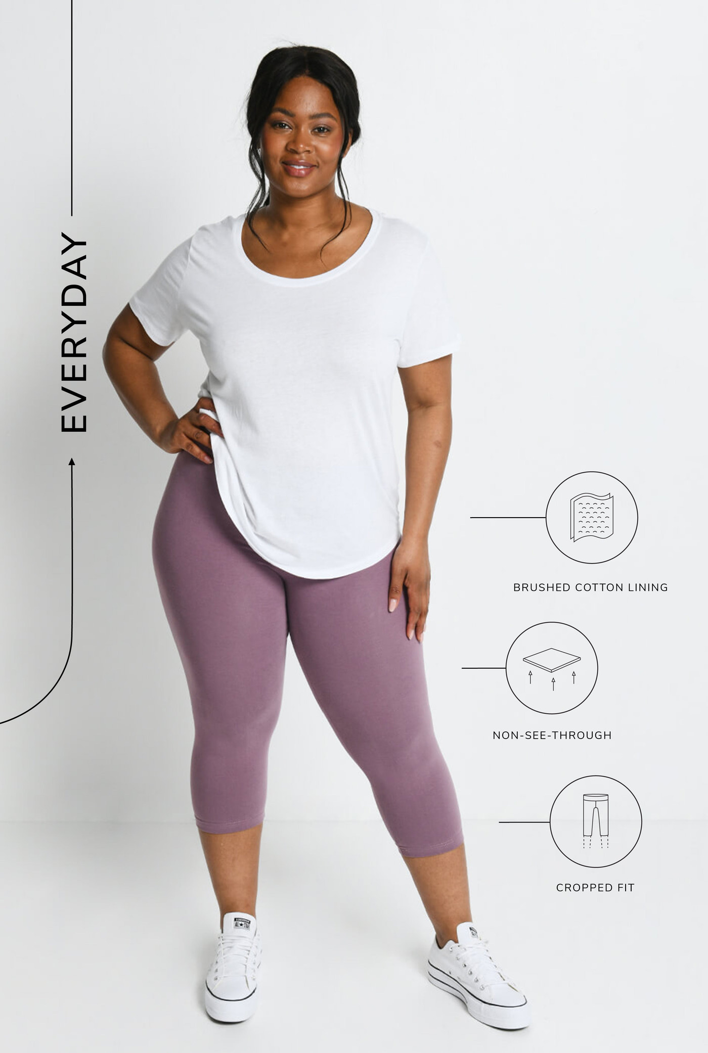 Alltägliche Cropped Leggings - Elderberry-Lila