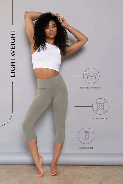 Cropped Leggings Lightweight - Sage Green