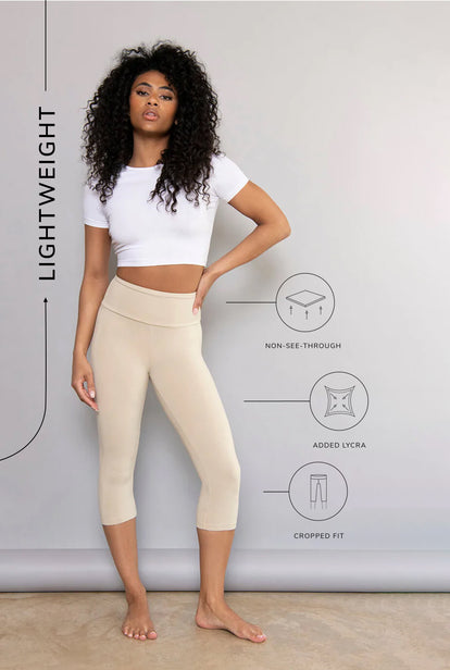 Cropped Leggings Lightweight - Natural Beige