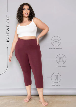 Cropped Leggings Lightweight - Burgundy