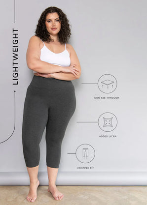 Cropped Leggings Lightweight Curvy - Dark Grey