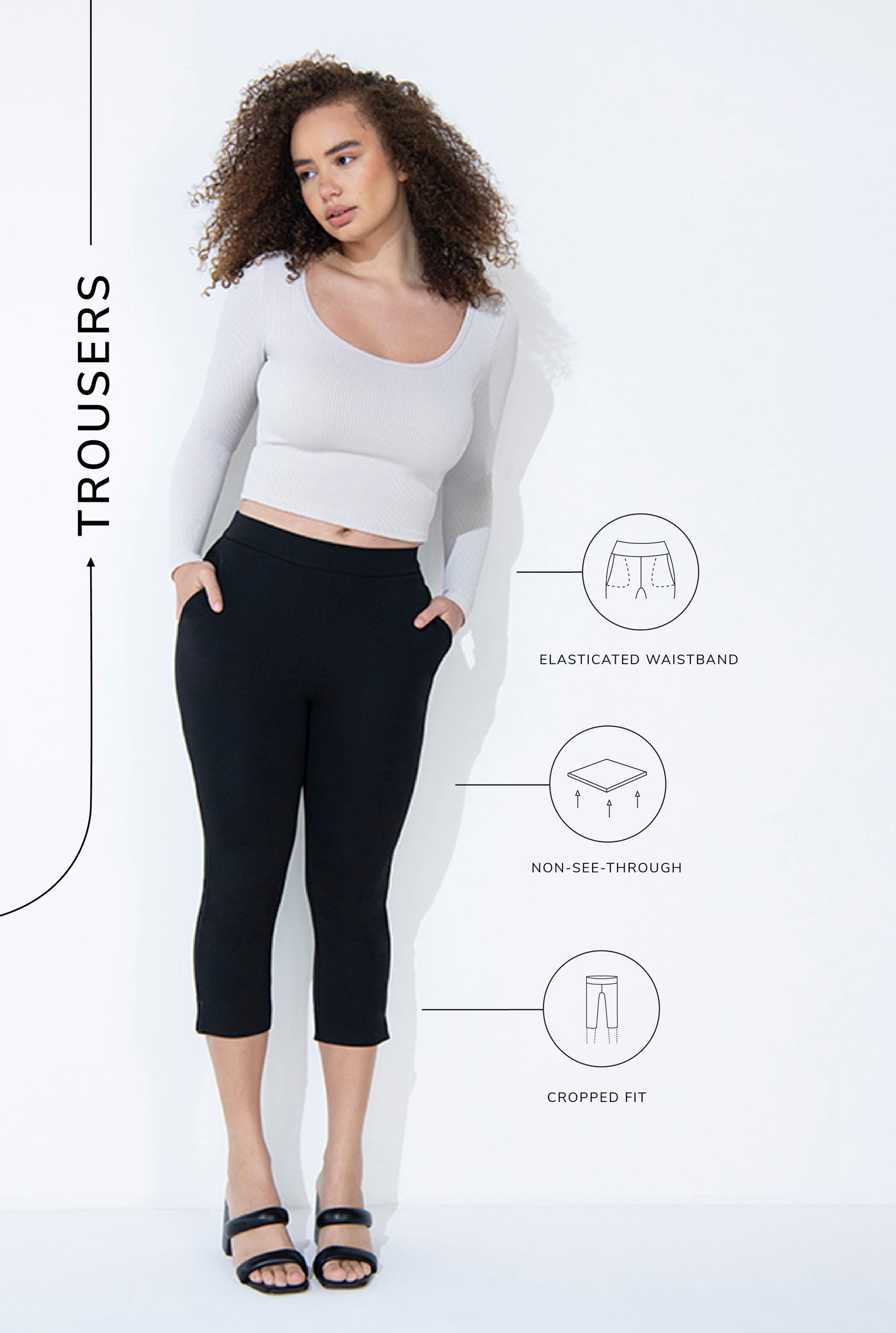 7/8 Stretchhose - Schwarze