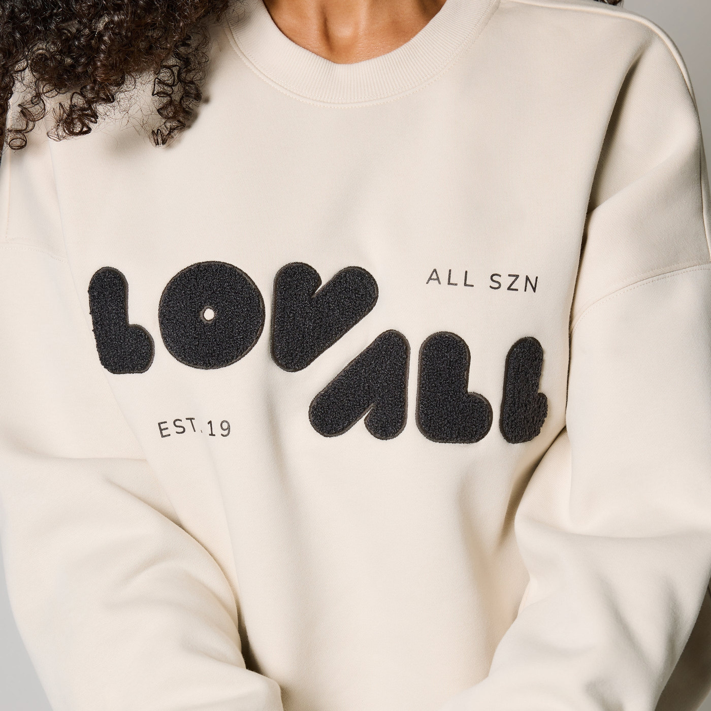 ALL SZN Übergröße Bio-Sweatshirt Curvy Style 2 - Ecru