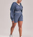 Curve ALL SZN Organic Crop Zip-Through Hoodie - Ice Blue