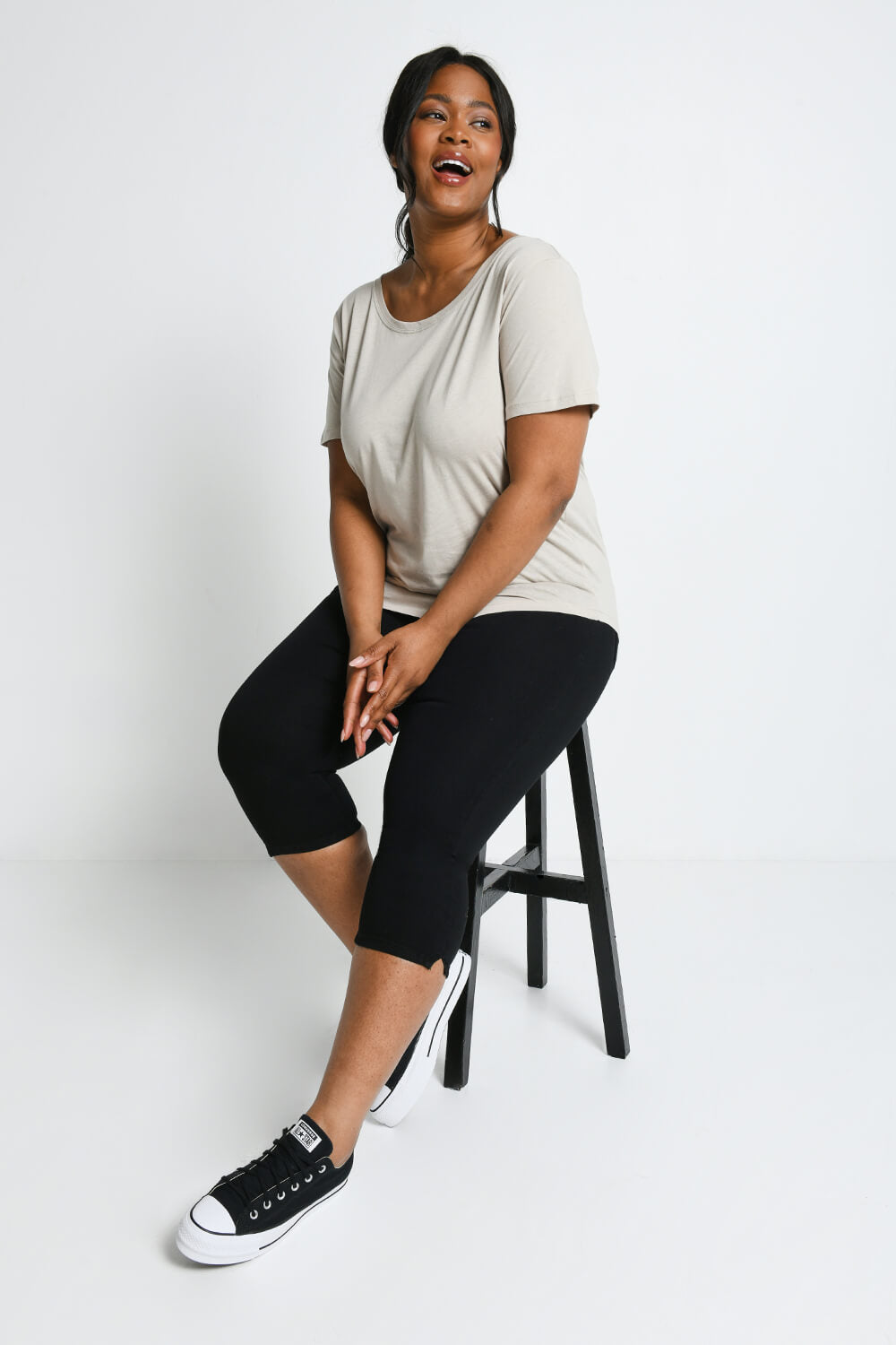 Cropped Jeggings - Schwarze