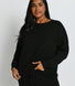 Luxus Lounge Sweatshirt Curvy - Black