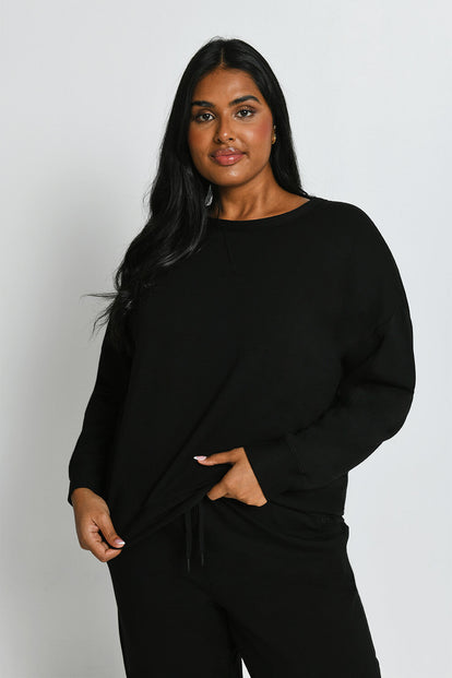 Luxus Lounge Sweatshirt Curvy - Black