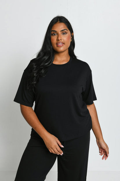 Soft Touch Lounge Set Mit Weitem Bein - Schwarze