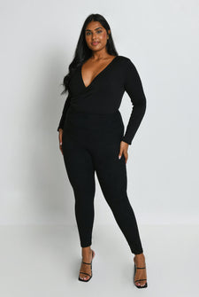 Leggings In Wildlederoptik Curvy - Black